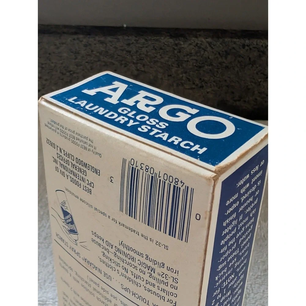 ARGO Powdered Chunks Gloss Laundry Starch Vintage 2 16 oz Blue Boxes